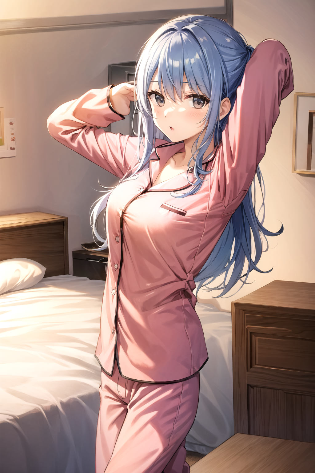 29600-4025815756-pajamas, yawning, stretching indoors, bedroom, looking at viewer,.png